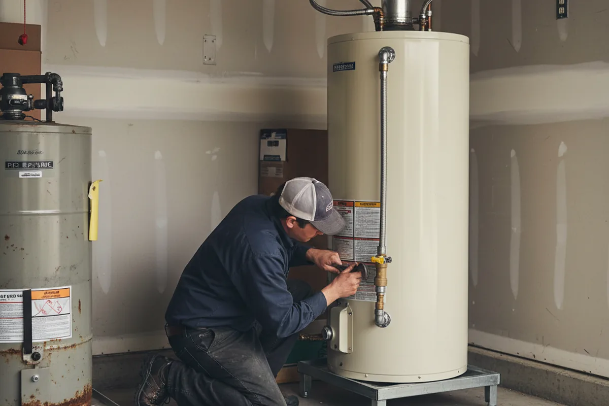 Water heater and shutoff valve replacement in Saunemin