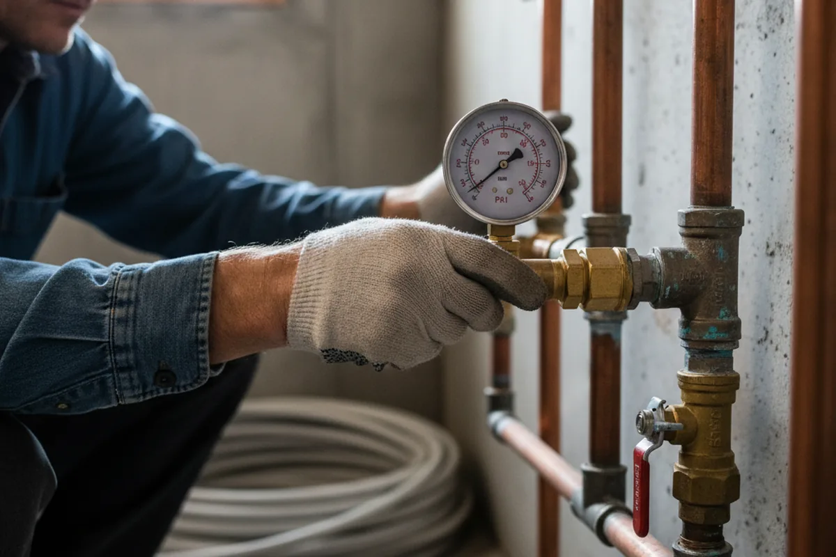 Pressure testing a repaired line during Water Line Repair in Saunemin