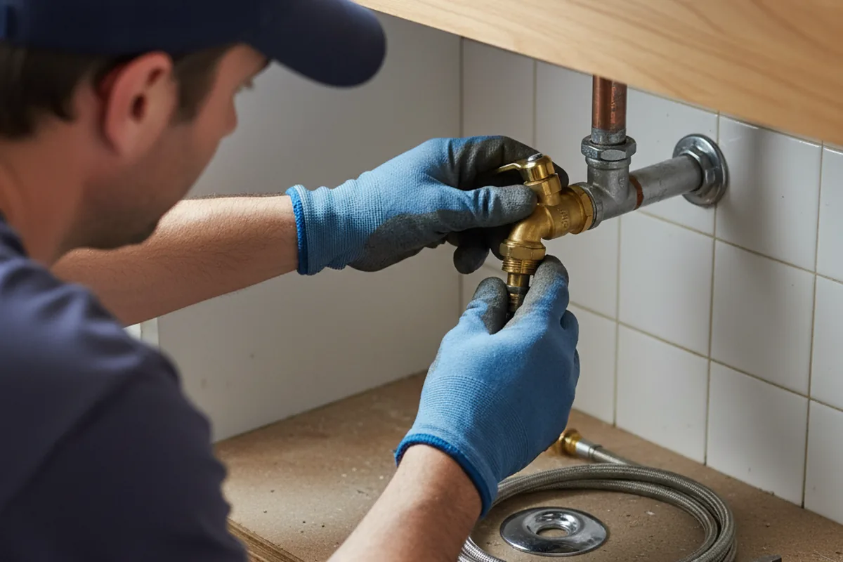 Shutoff valve and fitting work during Emergency Plumbing in Saunemin